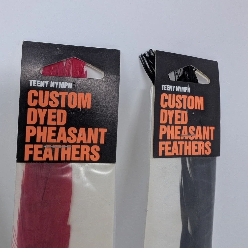 Vintage Jim Teeny Nymph Custom Dyed Pheasant Feathers 5 Pack Lot Made in USA